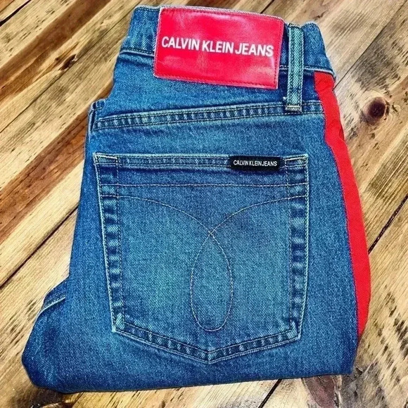 Calvin Klein Mens Side Stripe / Tuxedo Stripe Jeans. - Picture 8 of 11